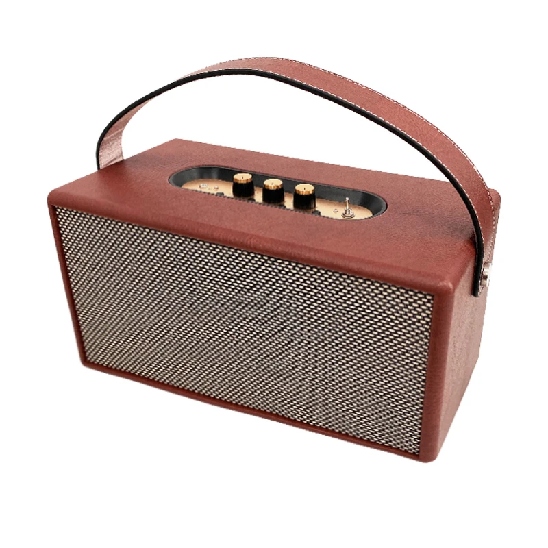 

Vintage Bluetooth Speakers 80W Leather Portable Wireless Speaker Bluetooth Music Player can