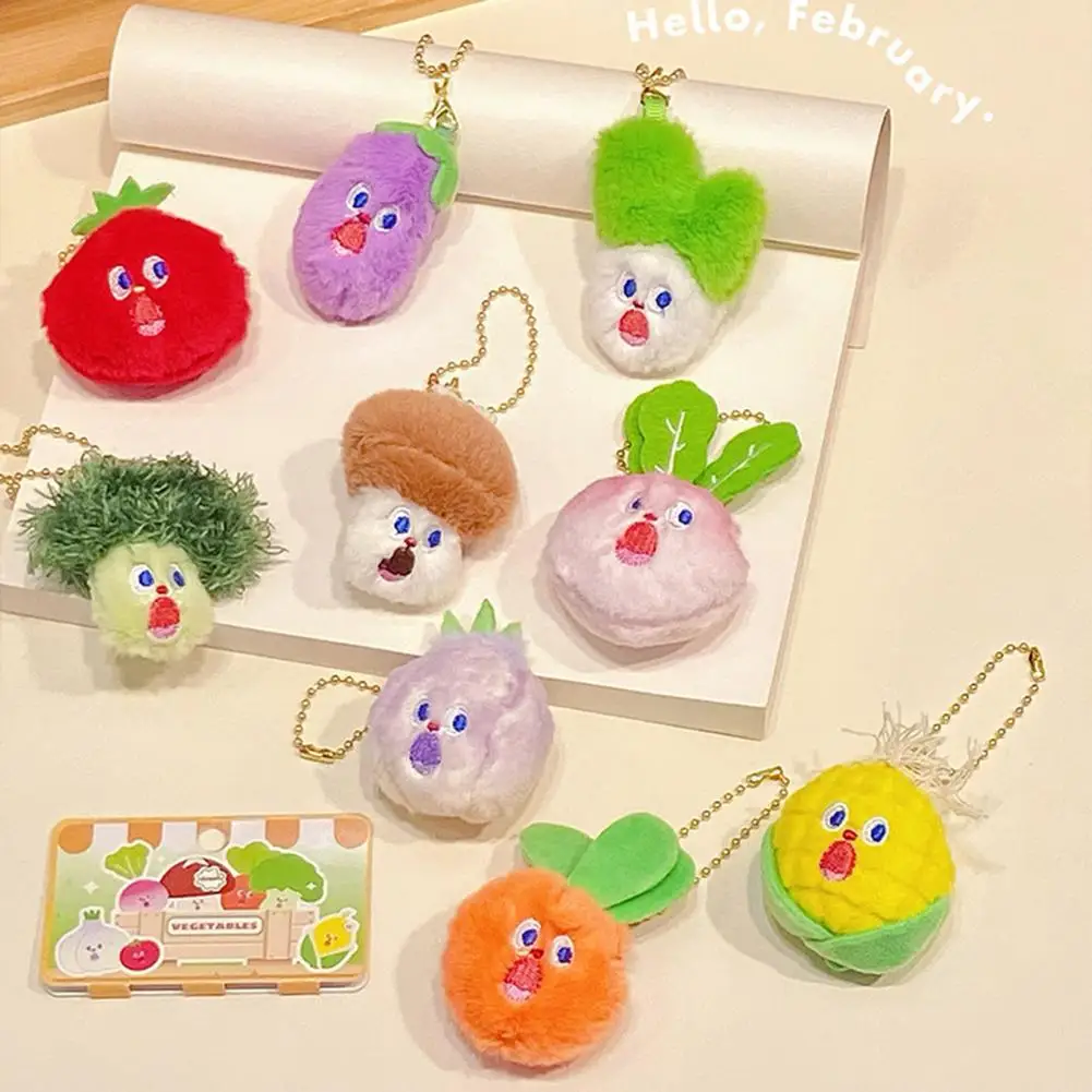 Plush Pendant Cute Cartoon Scream Vegetable Plush Keychain Doll with Soft Pp Cotton Filling Fun Birthday for Girls for Girls