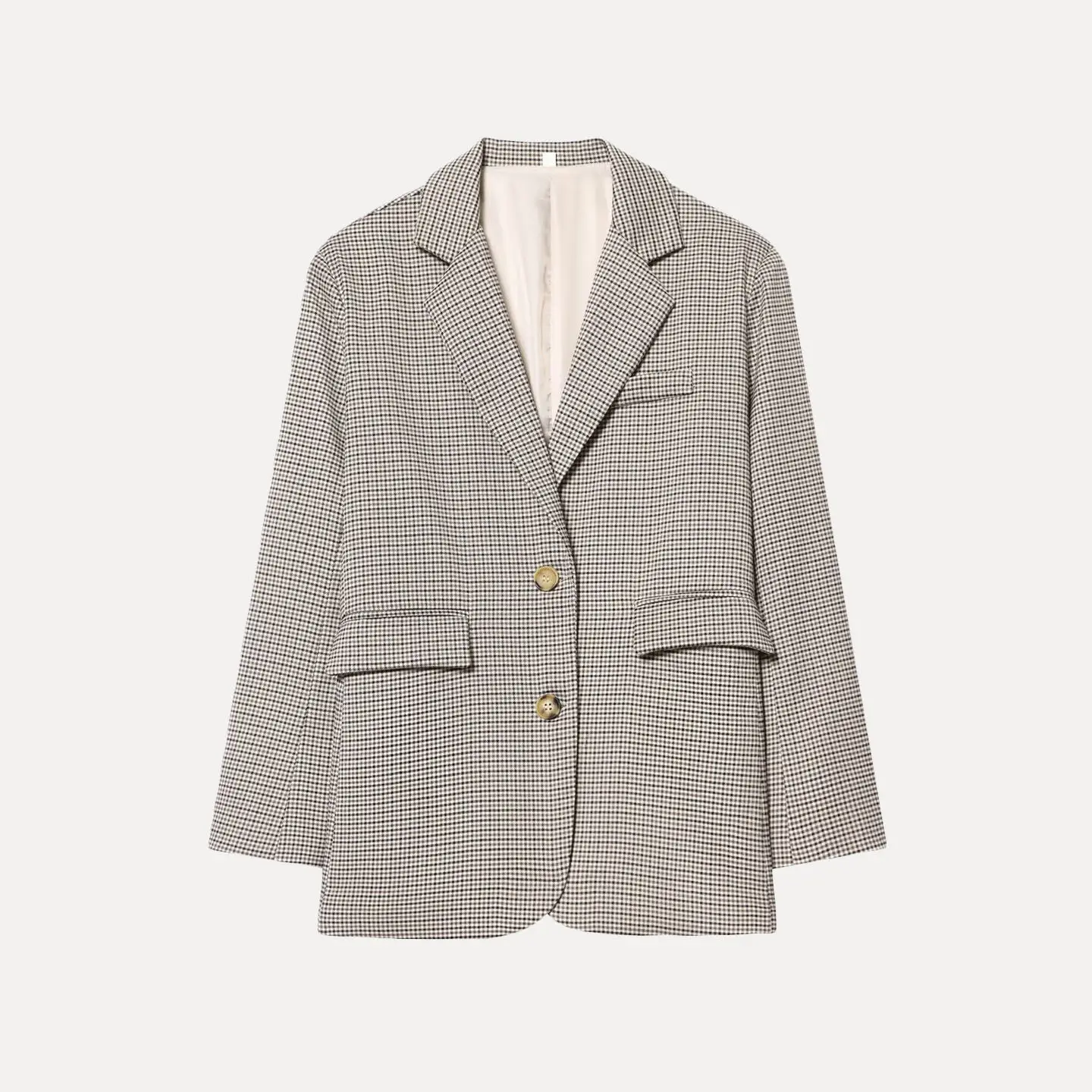 

2025 Winter New Faion Women's Single-Button Loose Plaid Suit Personali Sle Classic Retro Workwear Long Sve Ladies Coat