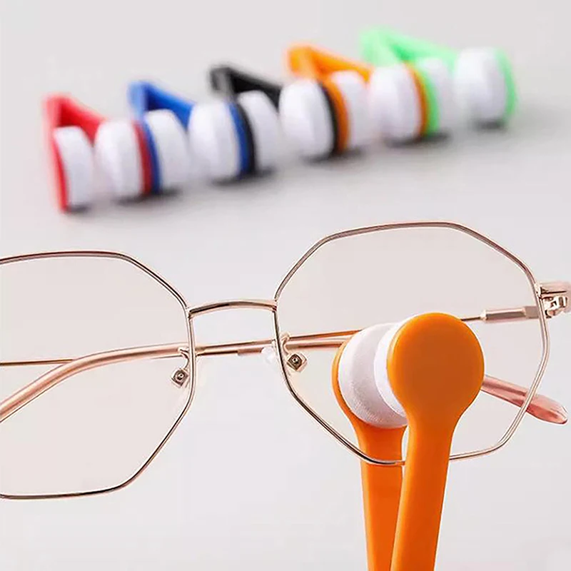 New Creative Two-side Glasses Brush Soft Microfiber Spectacles Cleaner Glasses Cleaner Rub Eyeglass Cleaning Brush Wiping Tool