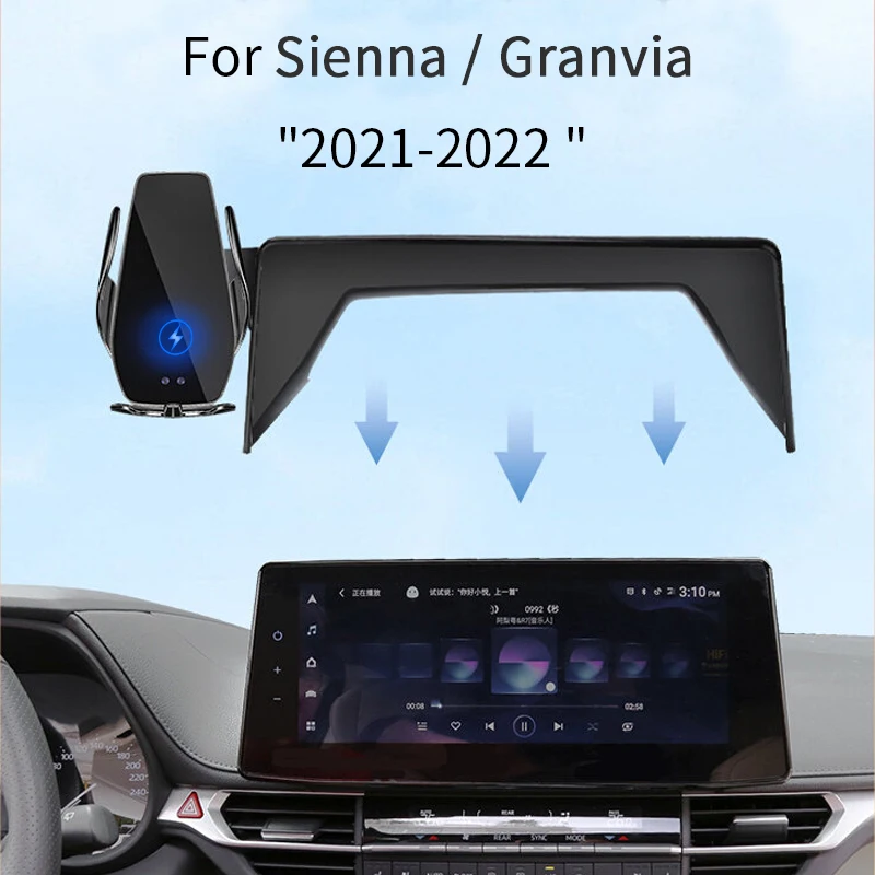 Car Phone Holder For Toyota Sienna Granvia 2021-2022 New Energy Screen Navigation Wireless Bulls Big Format Accessories