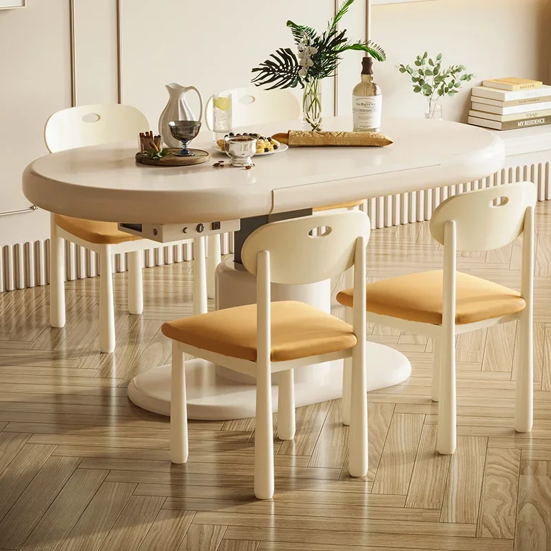 Vento creme multifuncional, mesa de centro de elevação mesa de jantar mesa de dupla finalidade