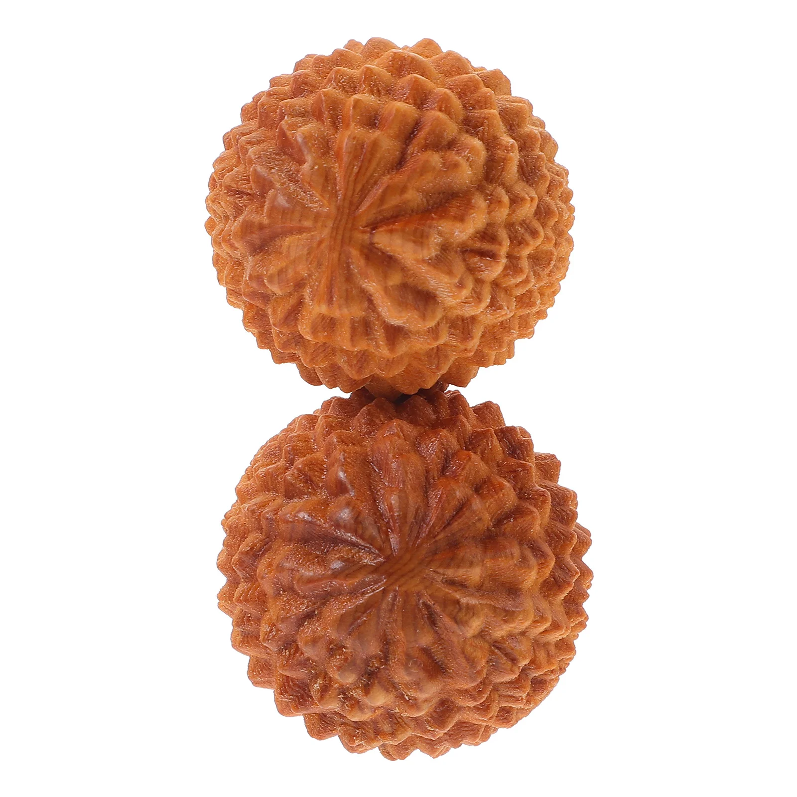 2 Pcs Massage Ball Wood Massaging Tool Gym Balls Durian-shaped Muscle Stretch Round Hand Training