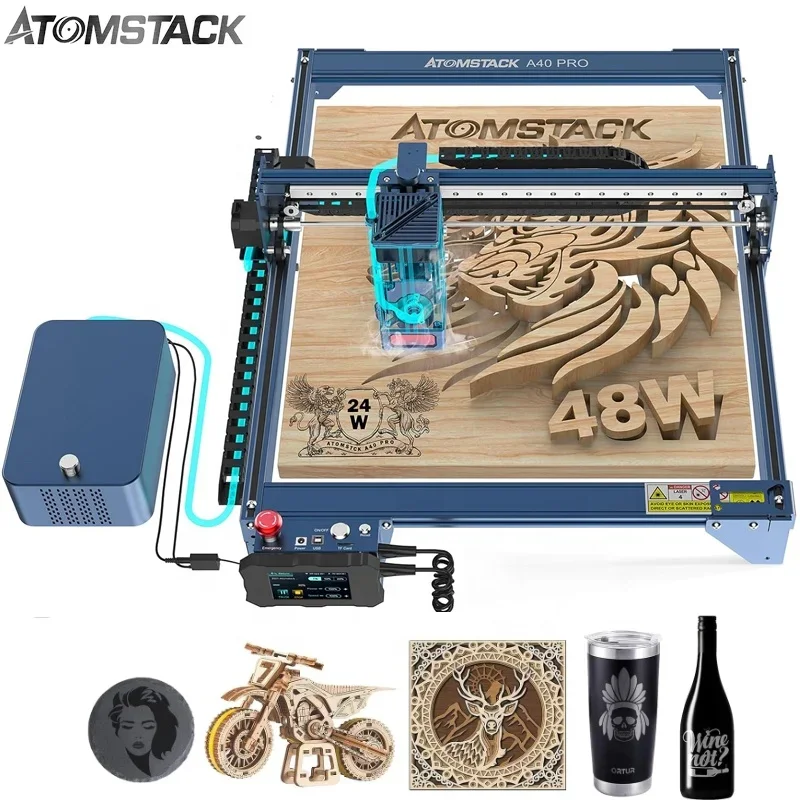 

Atomstack A40 S40 X40 Pro 210W High Performance Automatic Wifi L aser Diy Personalized Wood Metal L aser Engraving Machine