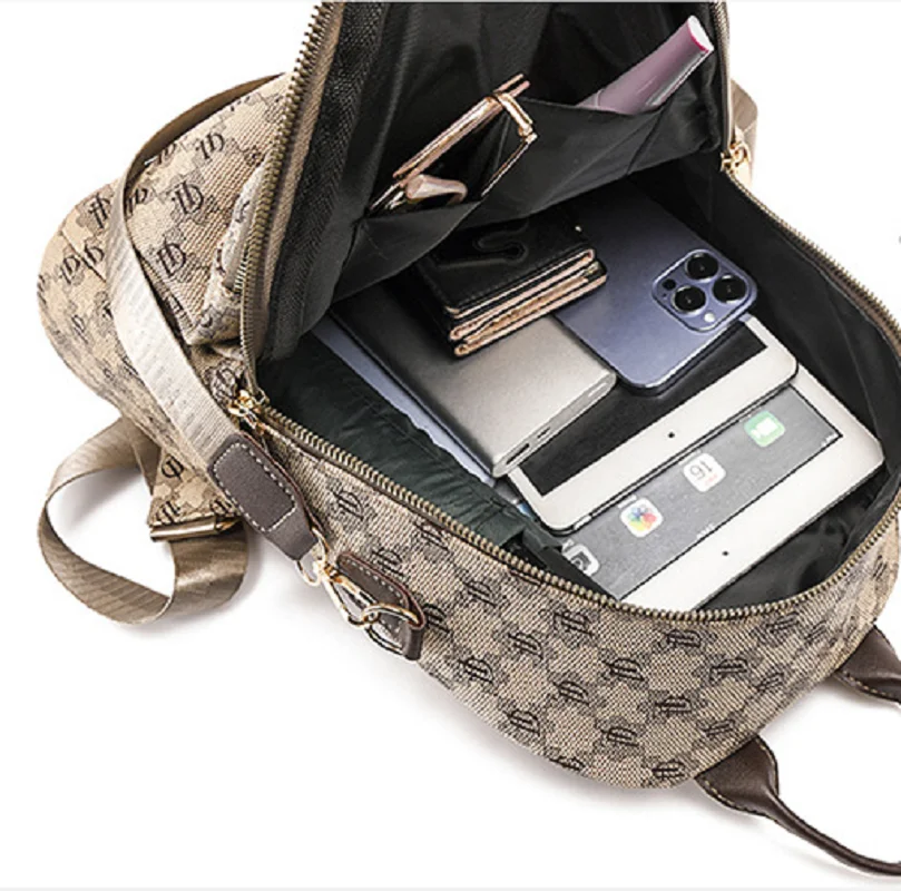 2025 New Fashion Classical High Quality Soft Leather Travel Backpacks Women's Large Capacity Double Zipper Laptop Shoulder Bags