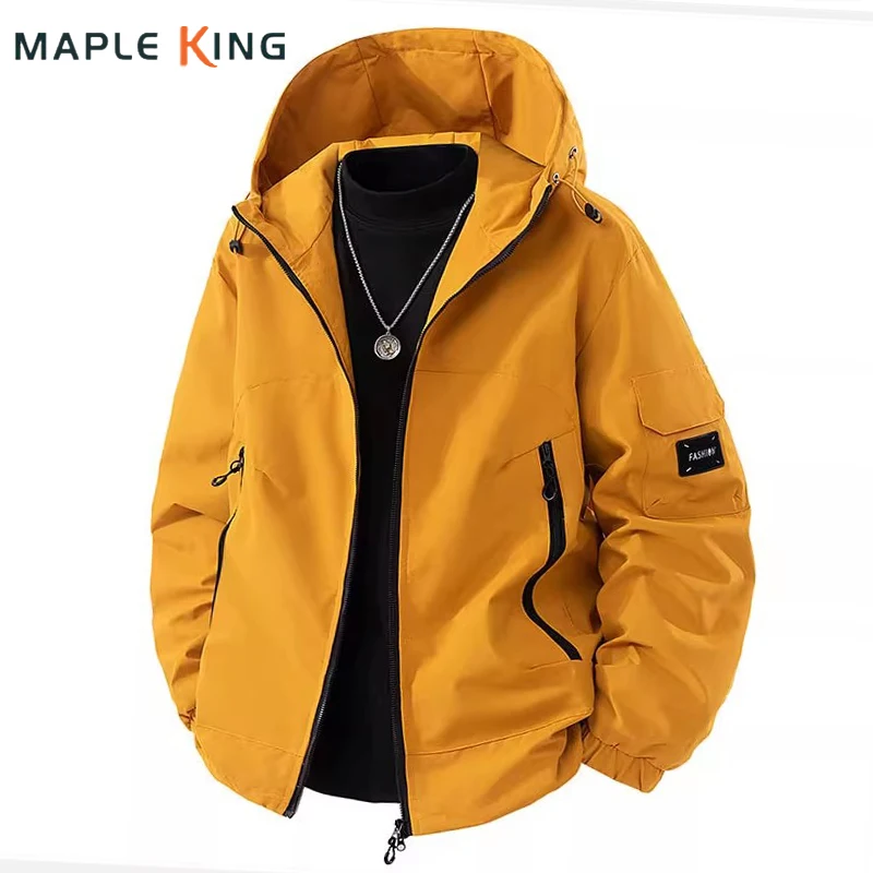 

Jacket Windproof for Men Hooded Bombers Homme Autumn Plus Size Chaquetas Universitarias Hombre Couple Clothes Cardigan Outwear