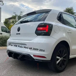 Rear Bumper Lip Spoiler Cover Splitter Body Kit Tuning For VW Polo MK5 6R  GTI Style /Polo 5 TSI MPI 4-Door Hatchback 2009 -2014