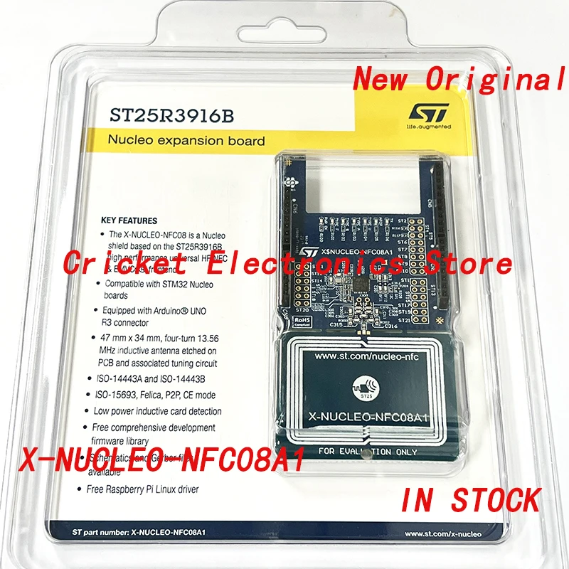 

X-NUCLEO-NFC08A1 NFC card reader expansion board based on ST25R3916B for STM32 and STM8 Nucleos