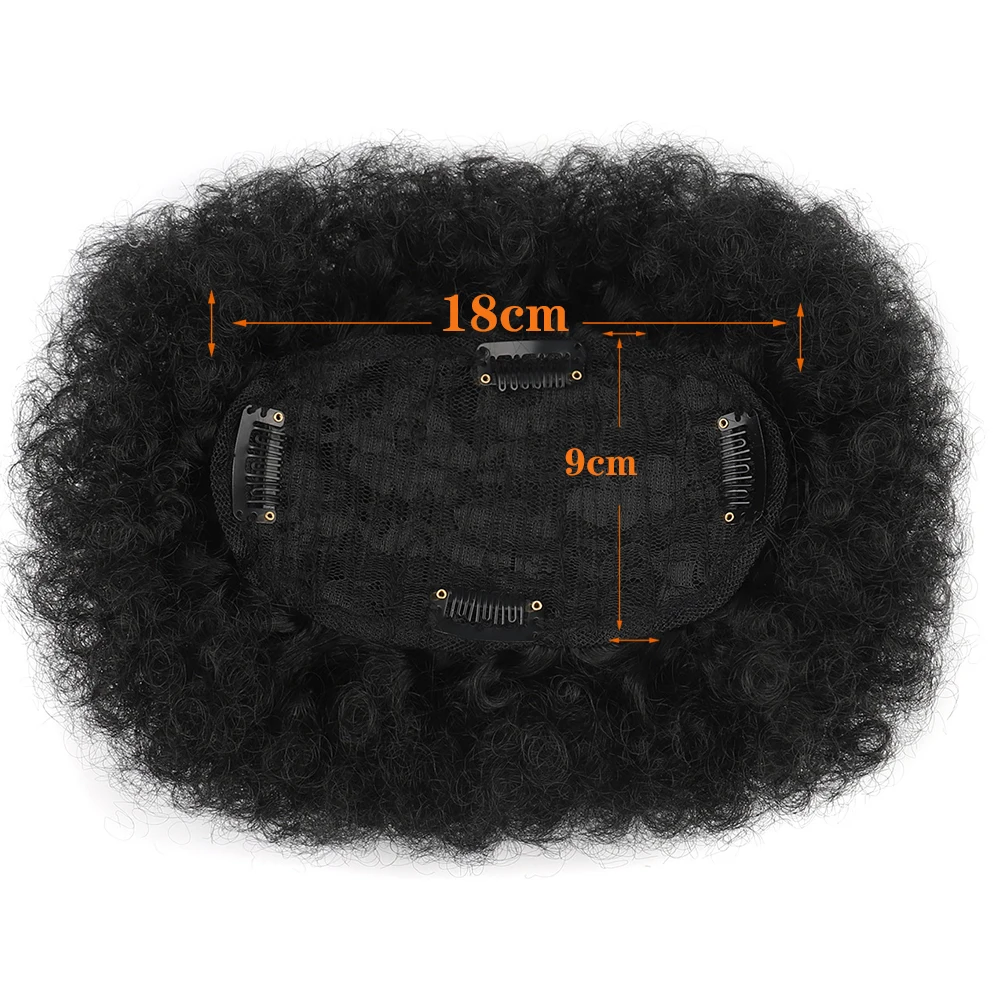 Nakładki do włosów dla kobiet Mężczyźni Kawałki włosów do przerzedzania włosów z 4 klipsami w Wiglet Syntetyczne Afro Kinky Curly Perpee Extensions