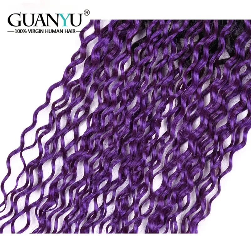 1B/الأرجواني غريب مجعد أومبير الملونة الشعر البشري حزم 100% وصلات شعر بشرية 3/4 حزمة صفقات ينسج الشعر البشري #5