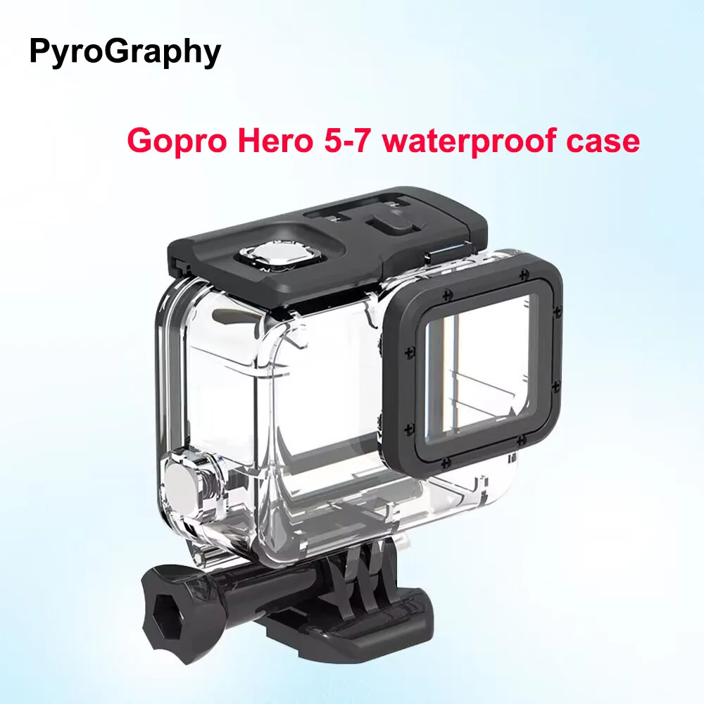 PyroGraphy Gopro Hero Sports Camera Waterproof Case Sea Diving Accessory with Gopro Quick Release Base Mount for Gopro Hero5/6/7