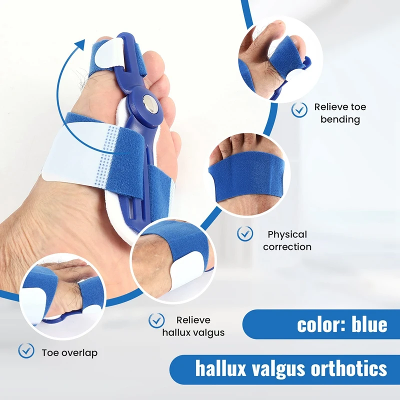 2Pcs Big Toe Separator Hallux Valgus Orthopedic Bone Finger Pedicure Corrector Splint Correction Bunion Thumb Foot Care Tool