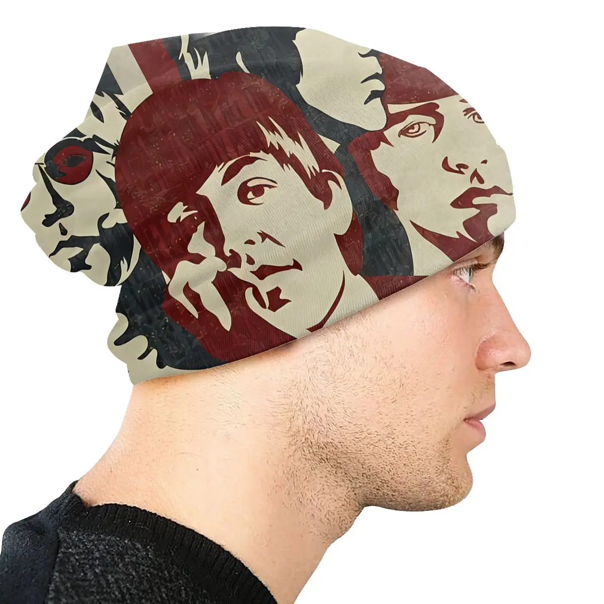 Flag Style The Beatle Band Cap Men Women Paragraph Beanie Warm Fashion Hundred Take Ins Pullover Slouch Hiphop Thin Unisex