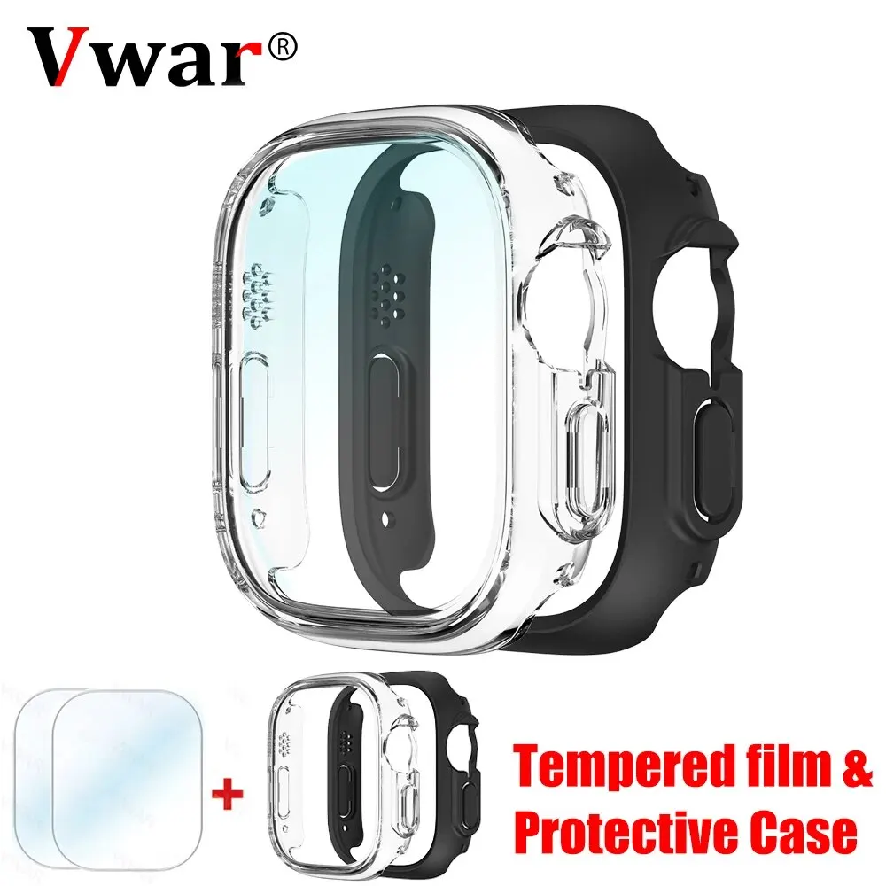 2pcs Tempered Glass Protector + Protective Case for Apple Watch Ultra 2 49mm Case for IWatch 49mm Ultra Series Hello Watch 3