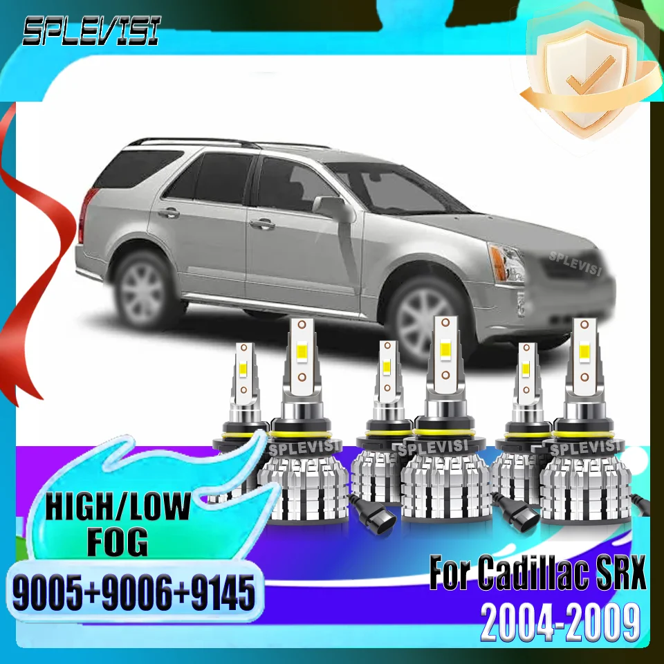 

IP67 SPLEVISI Car LED Headlight 9005 High Beam 9006 Low Beam 9145 Foglamp Set For Cadillac SRX 2004 2005 2006 2007 2008 2009