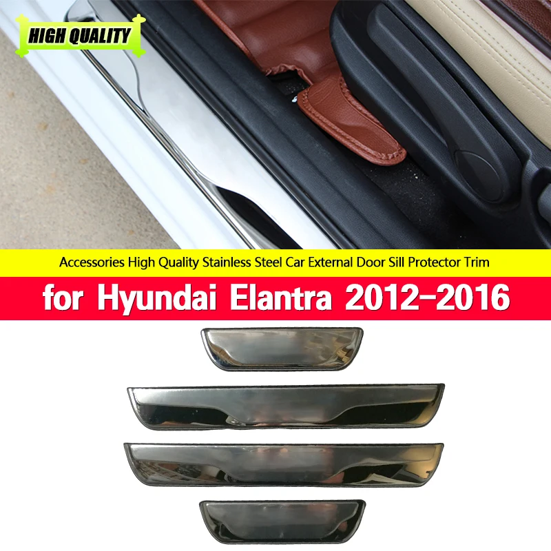 

Car Styling High Quality Stainless Steel Door Sill Scuff Plate Guard Sills Protector Trim for Hyundai Elantra 2012-2016 Pedals