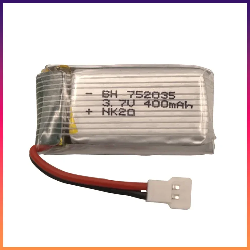 3.7V 400mah Lipo Battery 752035 Battery and Charger Combination for Hubsan X4 H107 H107L H107D JD385 JD388 RC Drone Batteries