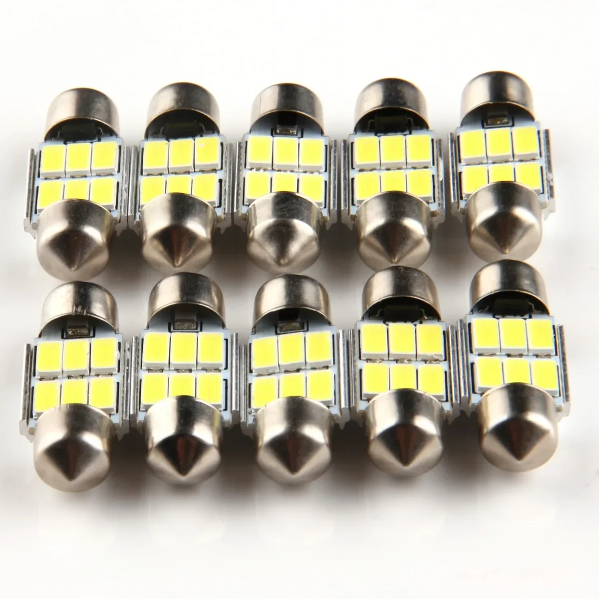 POSSBAY 10x Canbus 31/36/39/41mm LED Festoon Dome Car Interior Reading Light Bulb 5630 6SMD Auto Lamp Accessories Replacement