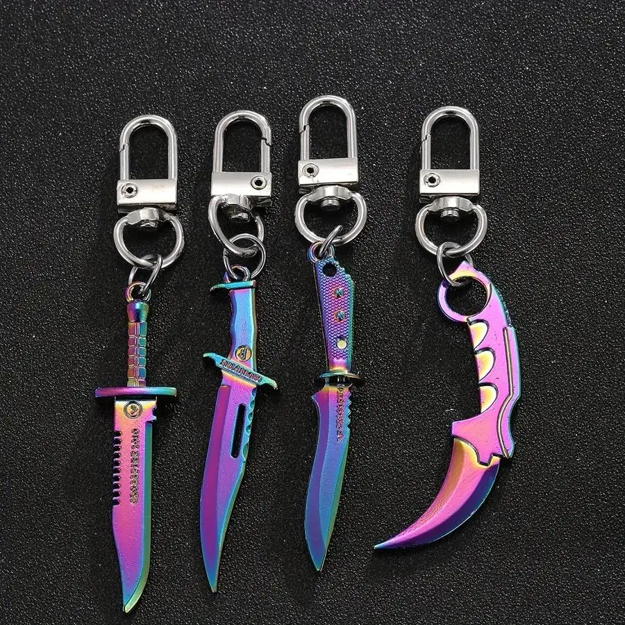 1/5/10/20/50/100pcs Anime-Inspired Metal Keychain with Lobster Clasp - Vibrant Blue and Pink Claw Design, Durable Iron and Zinc