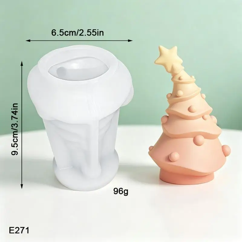 Christmas Tree Silicone Mold DIY Aromatherapy Candle Plaster Resin Handmade Mould For Holiday Craft Making