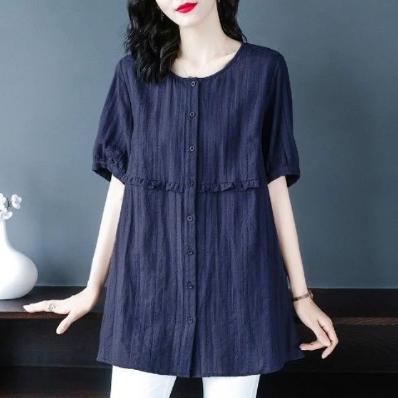 

Woman Fashion T-shirt Casual T-shirts Short Sleeve Tee Top for Women Oversized T Shirt Solid Color Summer Tshirt Clothing Q305