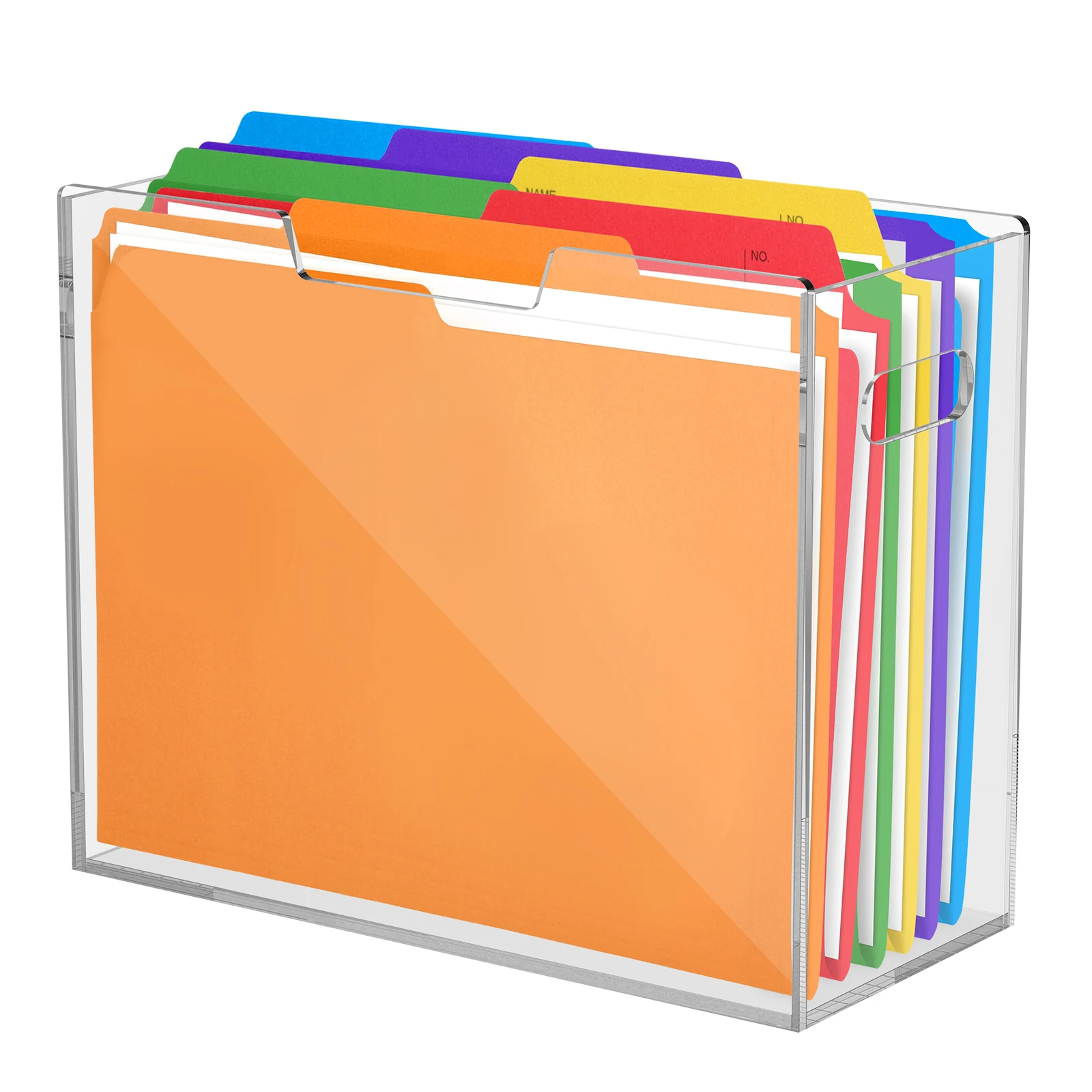 

Acrylic A4 Storage Filing Box for Documents Large Capacity Clear Acrylic File Storage Box With Portable Handle for Home School