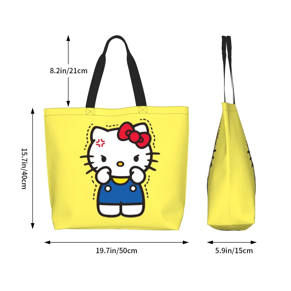 Hello Kitty Sanrio Tote Bag Lightweight Grocery Shopping Bags Large Capacity