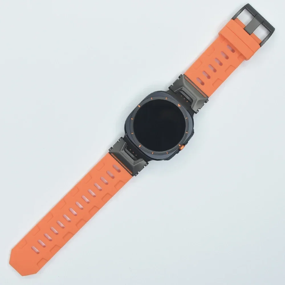 Soft Silicone Loop Strap for Samsung Galaxy Watch Ultra 47mm Luxury Men Sports Band for Galaxy Ultra No Gaps Curved End Bracelet