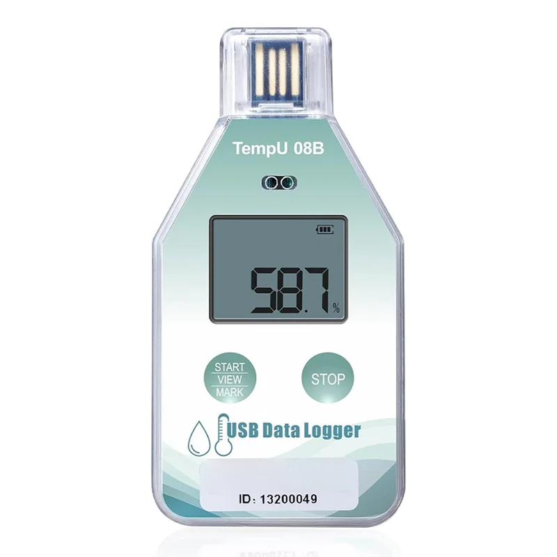 ABJN-مسجل درجة الحرارة USB القابل للتصرف للثلاجات، يتضمن تقارير PDF/CSV المولد تلقائيًا - 5 عبوات