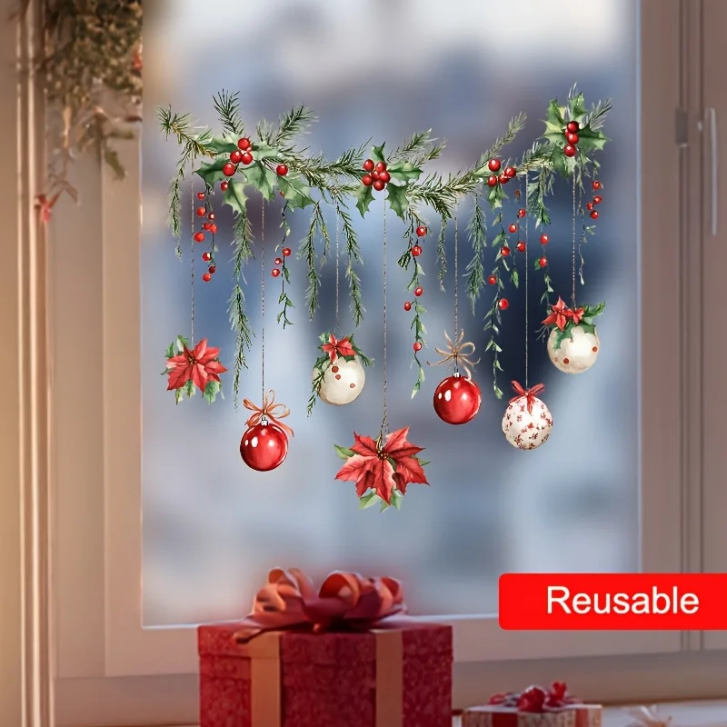 عيد الميلاد ويندوز ملصق عيد ميلاد سعيد الديكور للمنزل قلادة عيد الميلاد ملصق حلية نافيداد ناتال السنة الجديدة هدية 2026