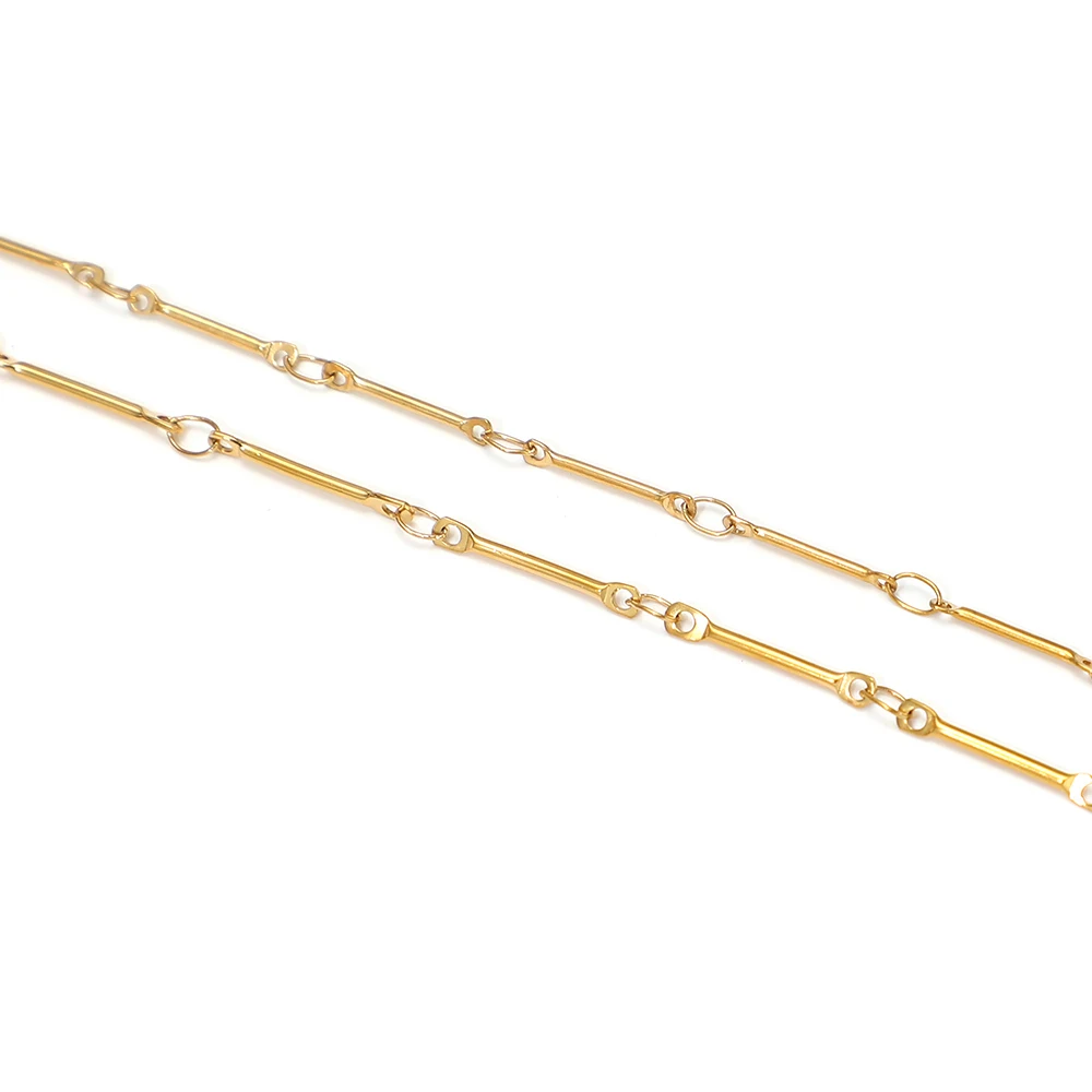 1 Meter lange Edelstahlketten, PVD-vergoldet, für Armbänder, Ohrringe, DIY-Schmuckherstellung, Halsketten für Damen. – Detail 4