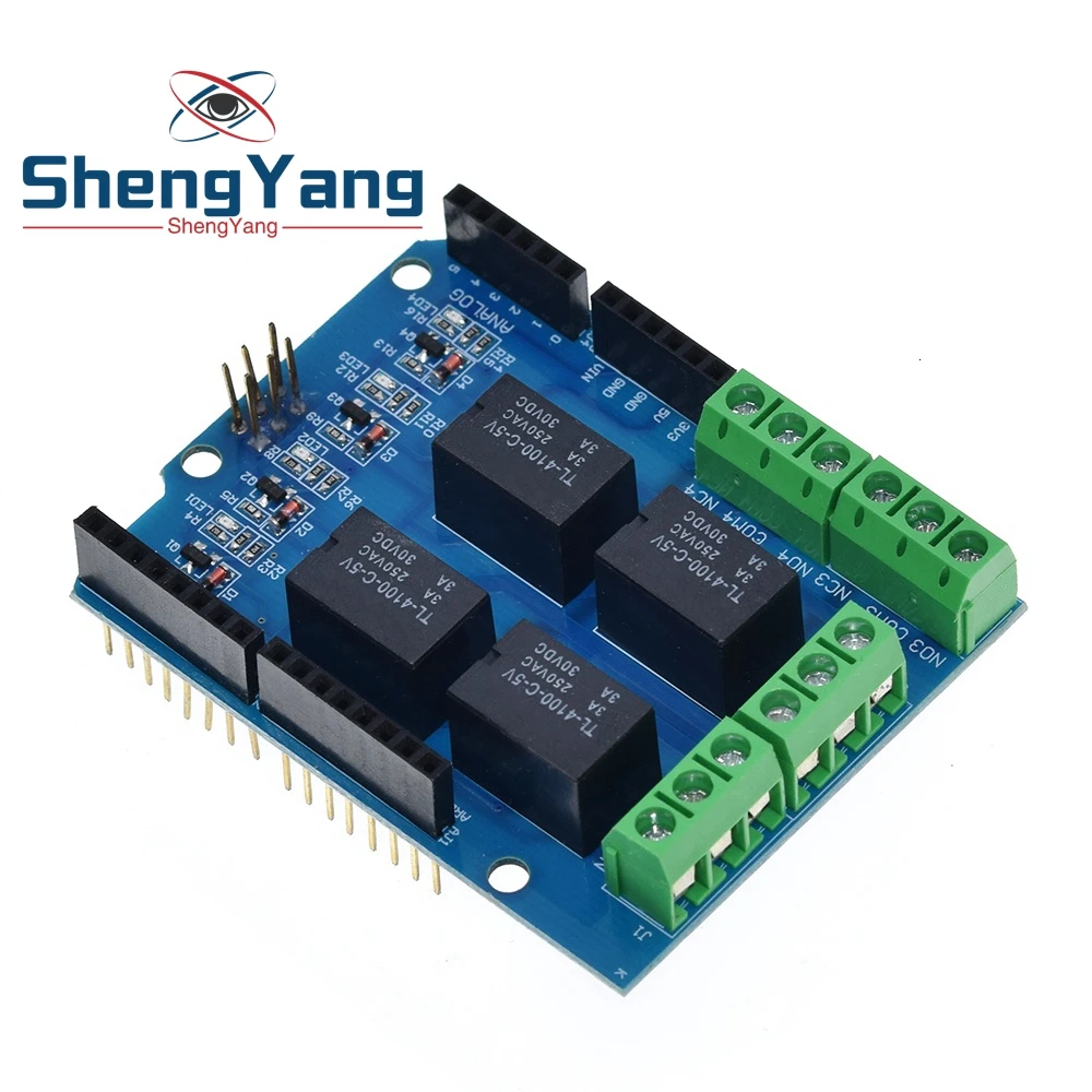 TZT 4 Channel 3.3V / 5V Relay Shield Module  Four channel Relay Control Board Relay Expansion Board For Arduino UNO R3 Mega 2560