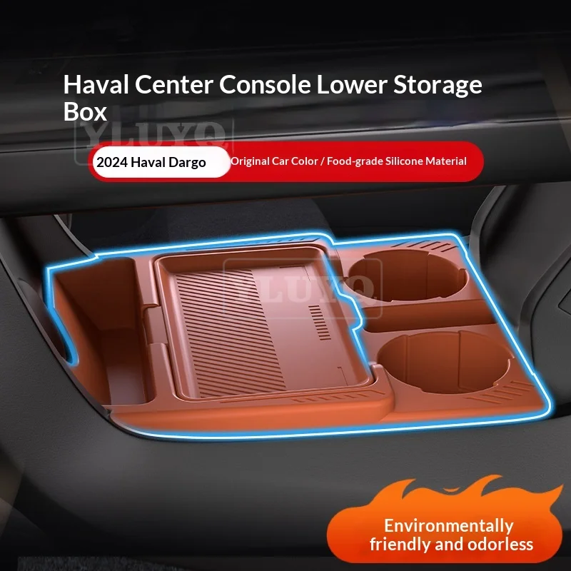 

For 2024 GWM Haval DARGO Big Dog Central Console Storage Box Under Armrest Storage Tray Storage Box Mat Car Interior Accessories