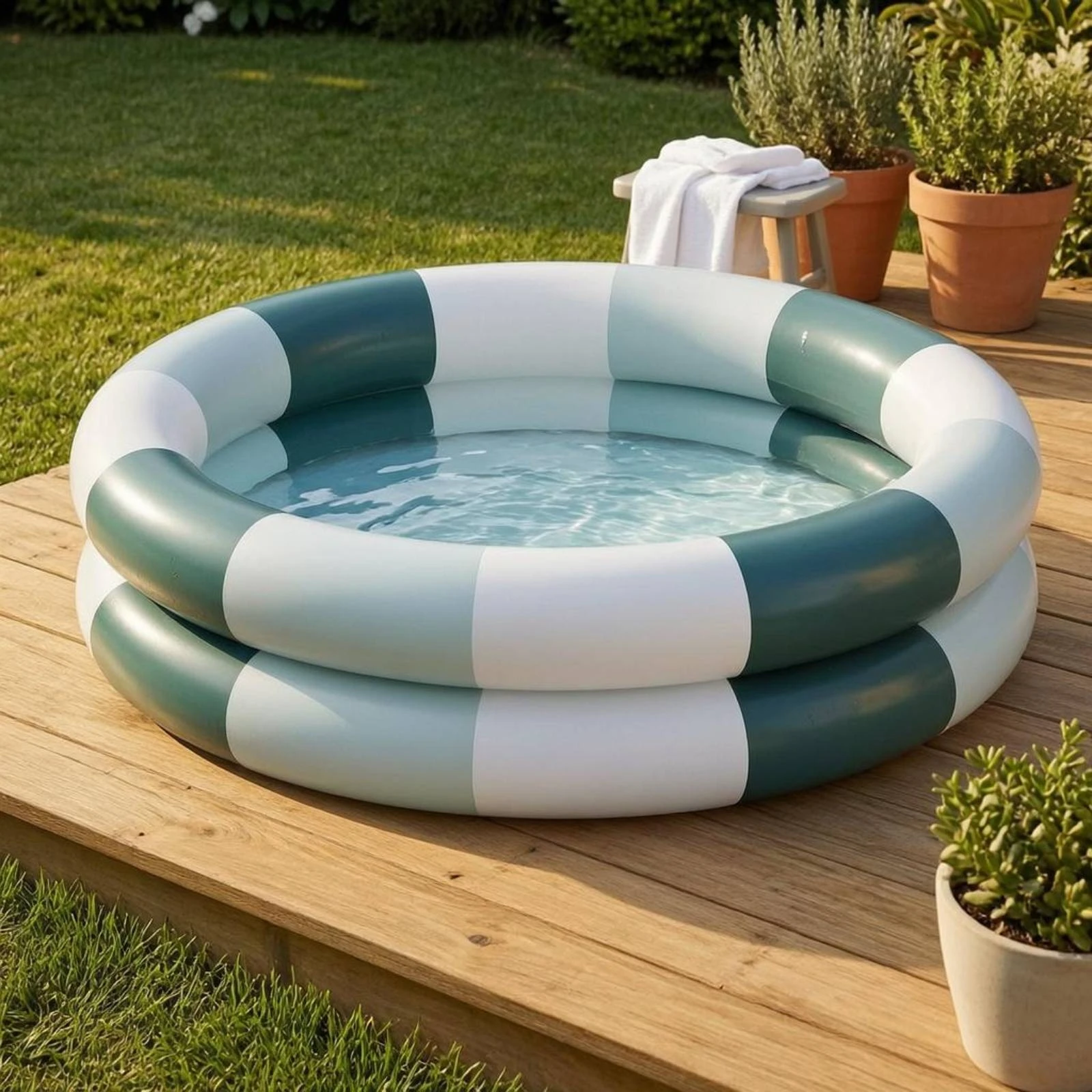 Double-Band Pool Air Valve Round Inflatable Pool Water Play Item Low-Height Wide Basin