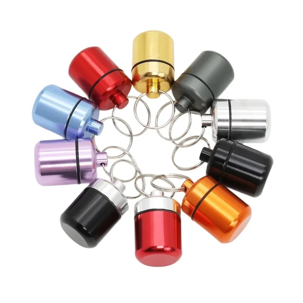 New Mini Waterproof Premuim Portable Pill Case Organizer Keychain Box Container Bottle with Keyring for EarPlug Medicine Holder