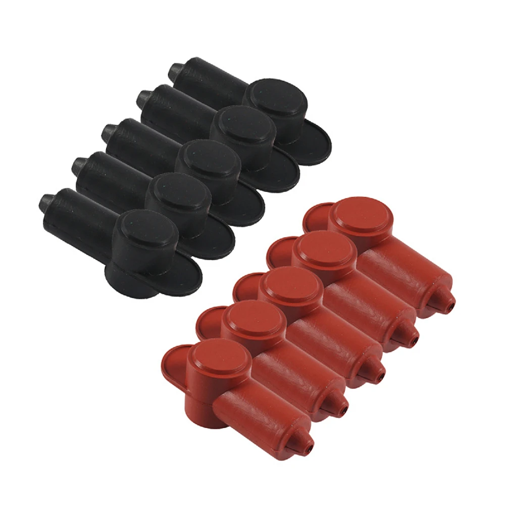 10 pezzi 5 coperture terminali in silicone rosso e 5 nero per perno batteria alternatore e blocchi di giunzione di alimentazione, adatto per cavi 10-2AWG