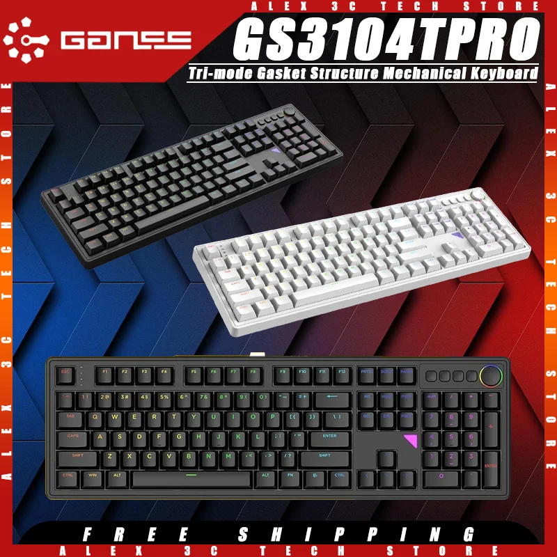 

GANSS GS3104TPRO Mechanical Keyboard Tri-mode Wireless Hot Swap Gasket Structure Customized Gaming Keyboard Pc Gamer Accessory