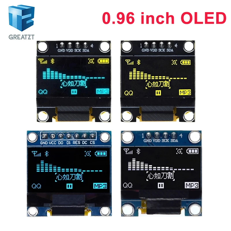 

0.96 inch IIC SPI Serial 7/4Pin White/Blue/Yellow Blue/Yellow OLED Display Module SSD1306 12864 LCD Screen Board for Arduino