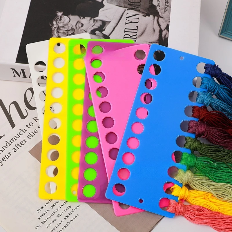 Hexagonal Holes Thread Coiling Plate Solid Color Plastic Winding Board Tools Sewing DIY Cross Stitch Embroidery Accessories