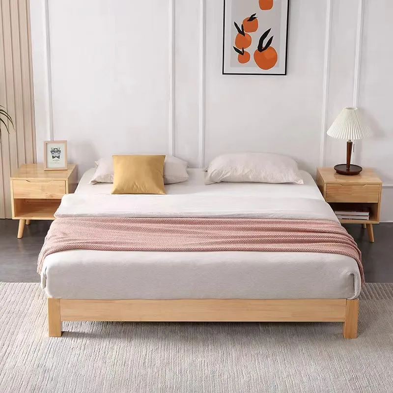 Modern Nordic Style Home Furniture Bedroom Set Queen & King Size Solid Wood Bed Frame Multifunctional Storage Tatami Wooden Beds - view 2