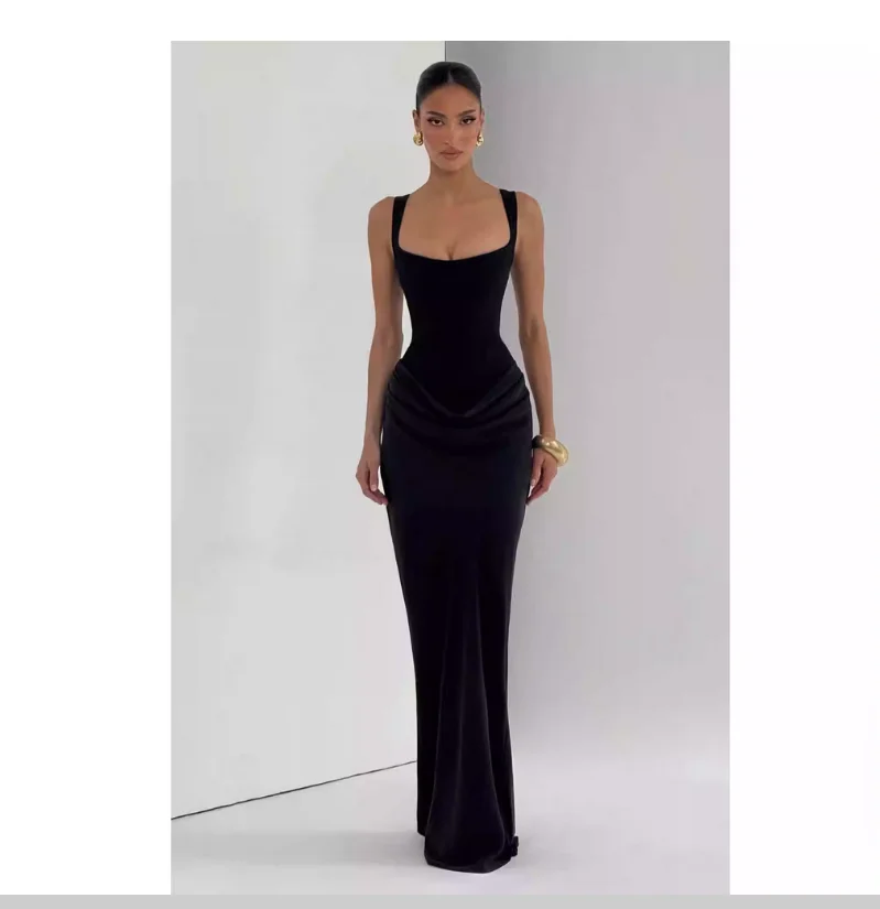 French-inspired Sexy Fishbone Waist Slimming Strapless Dress - Luxurious Elegant Evening Gown