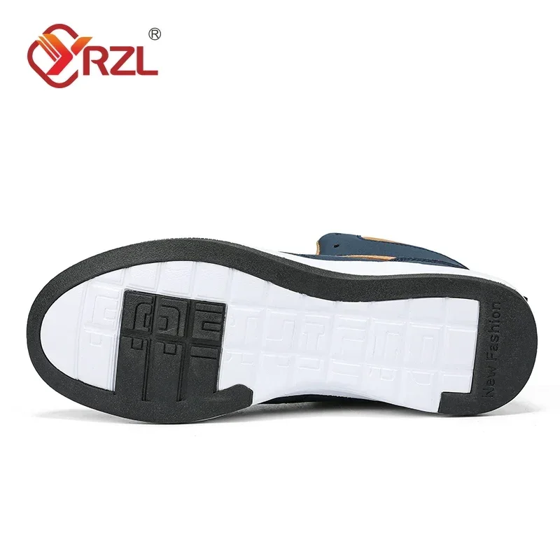 YRZL Men Shoes Spring Autumn High Top Waterproof Walking Sneakers Leisure Male Leather Sports Shoes Non-Slip Shoes for Men