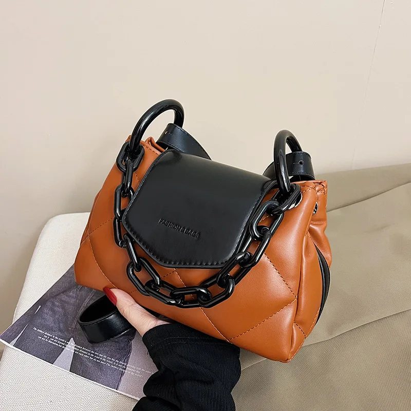 2023 Famous brand design bags for women luxury bolso replica Female Shoulder Bag chains bag designed diamond lattice bucket bag