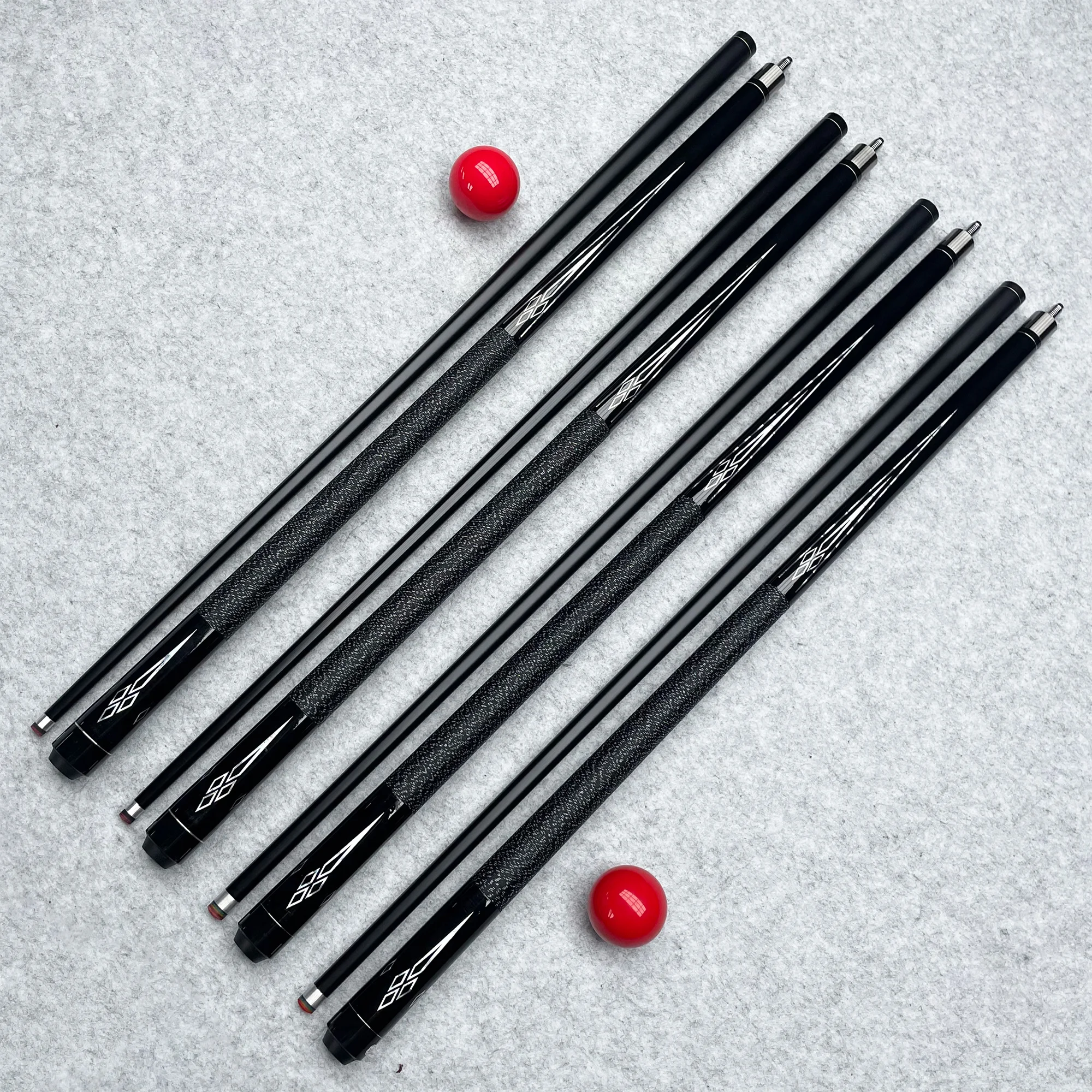 Stainless Steel 2 Piece Snooker Cue 13mm 10mm Tip Frosted Billiard Stick for Club Training