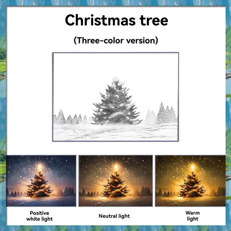 AB07 HOT HD Picture Decorations Lamp USB Plug Beautiful City Night View Home Narrow Bezel Christmas Tree