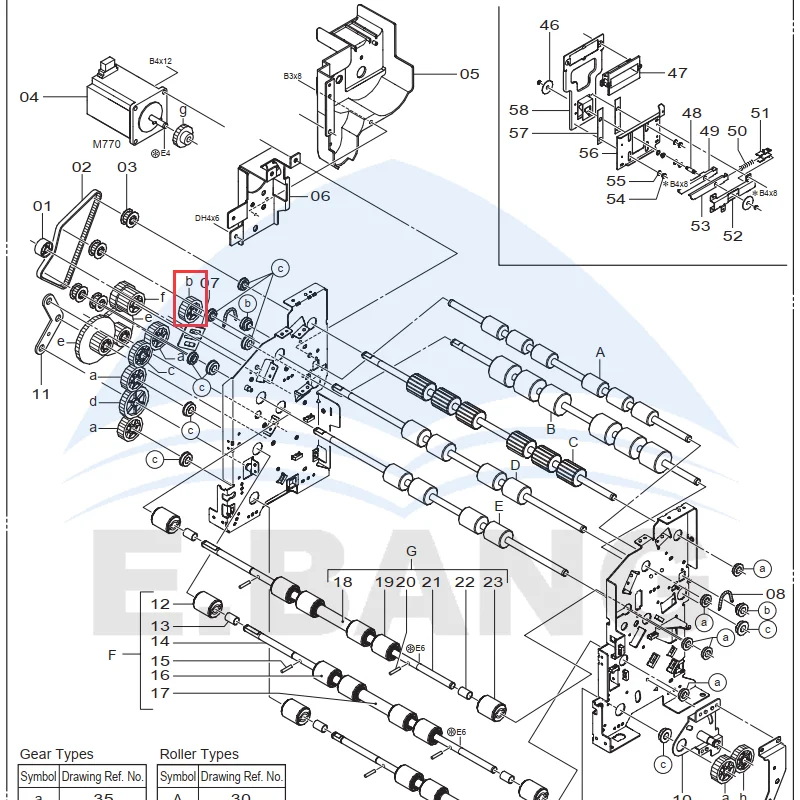 550/570 327D1061591 Half Hole Gear Color Photo Processor Transmission Gear Expansion Printer Replacement Parts