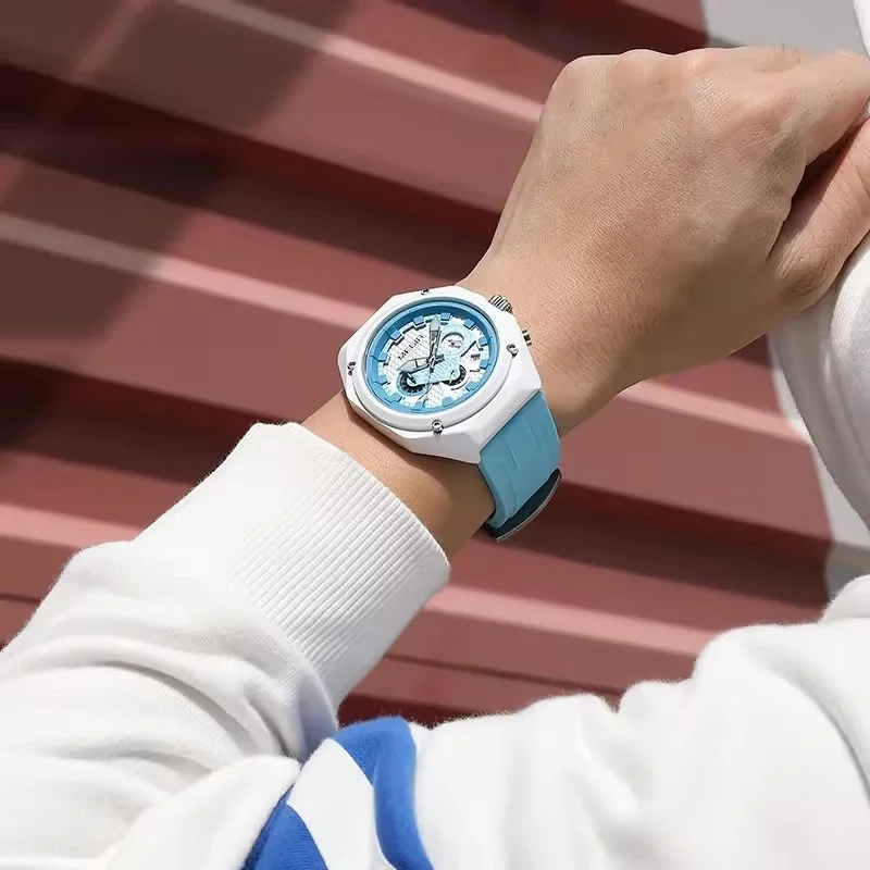 MEGIR 8118 New Luxury Men's and Women's Quartz Watch Waterproof Chronograph Calendar Night Light Student Sports Dopamine Watches