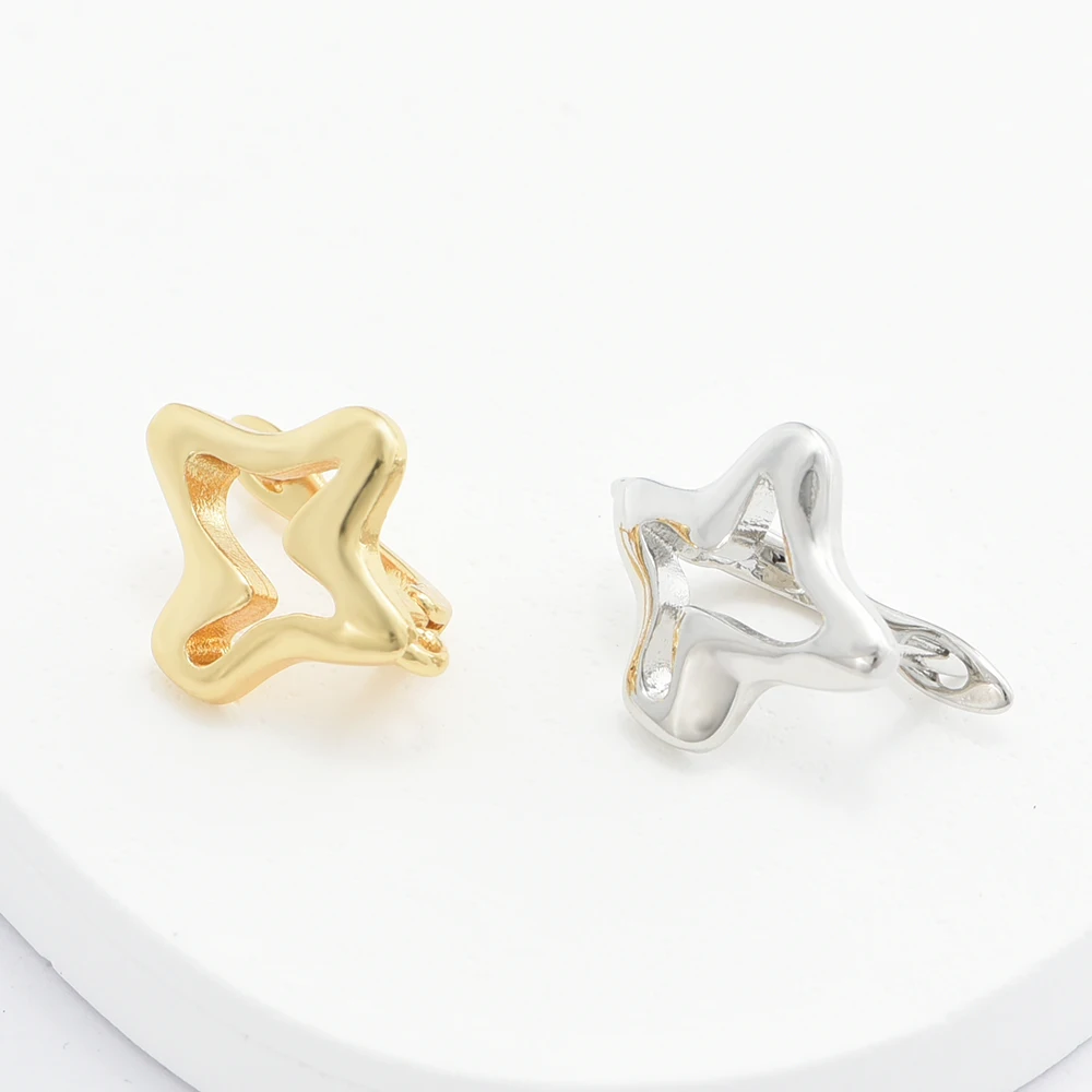 1 Pair French Geometry Smooth Earring Hooks 18K Gold/ Rhodium Plated Clasps For DIY Women\'s Earring Making Supplies Accessories