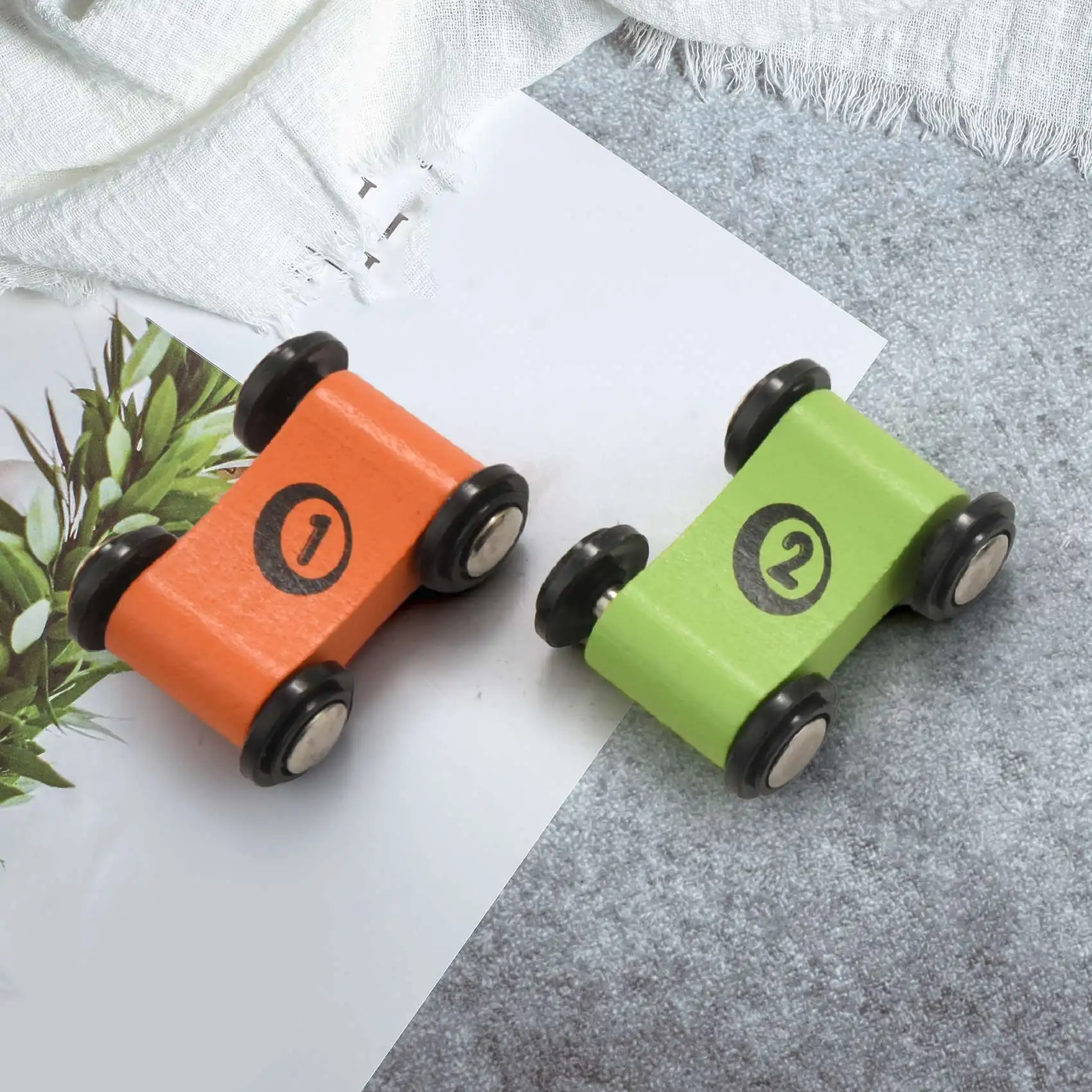 Hölzerne Auto Rampe Rennstrecke Spielzeug Kleinkind Auto Spielset Ersatz Autos 12er Pack