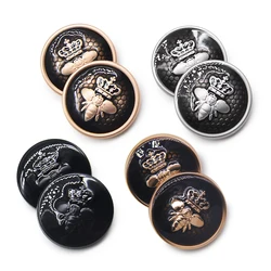 Fashion metal buttons 10pcs/lot British style bee shape sewing buttons for women shirt suit overcoat garment accessories DIY